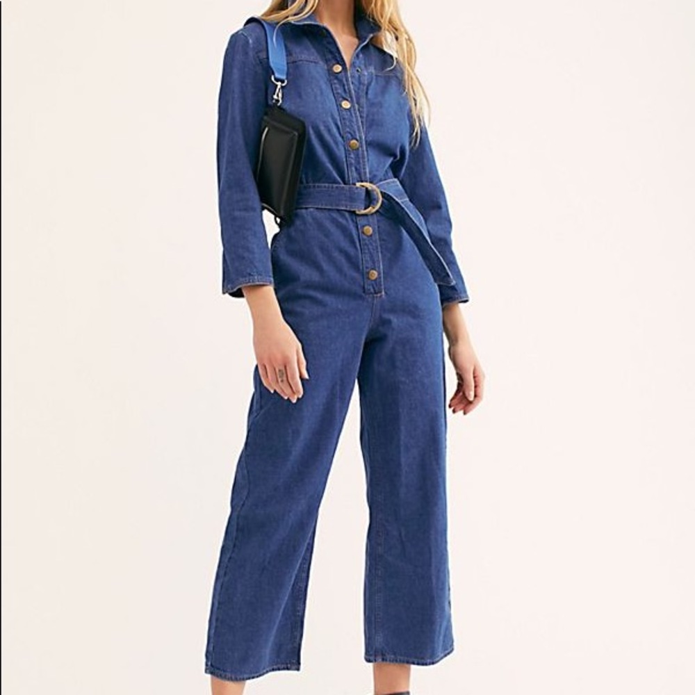 Free People M.i.h Denim Jumpsuit 70’s Vintage